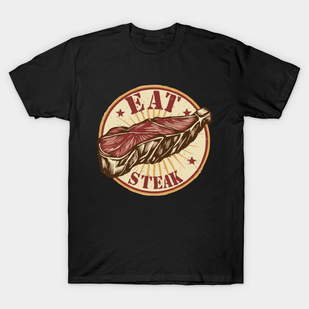 Eat Steak, Retro. T-Shirt by Chrislkf